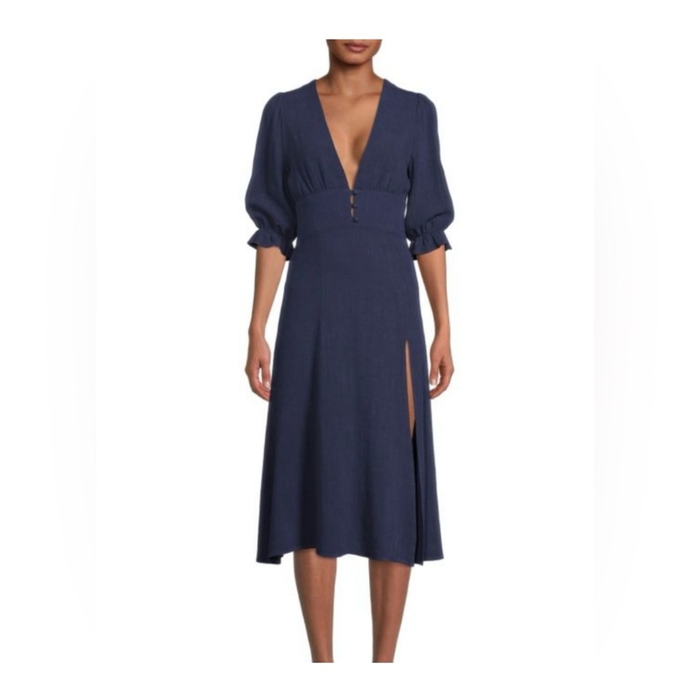 Elegant Navy Blue Midi Dress